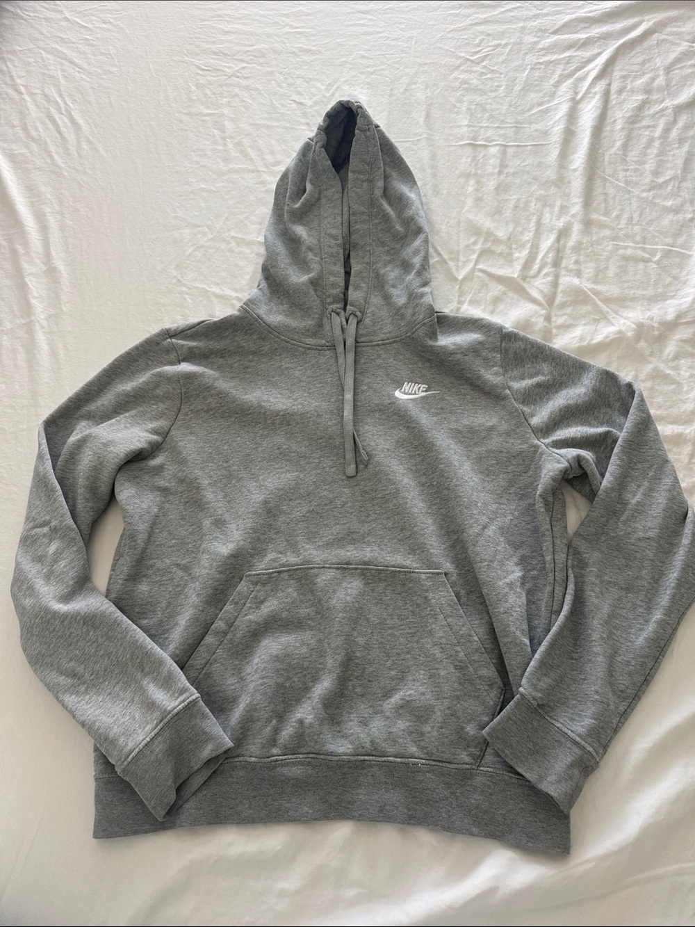 Nike Grey Hooded Sweatshirt with White Swoosh